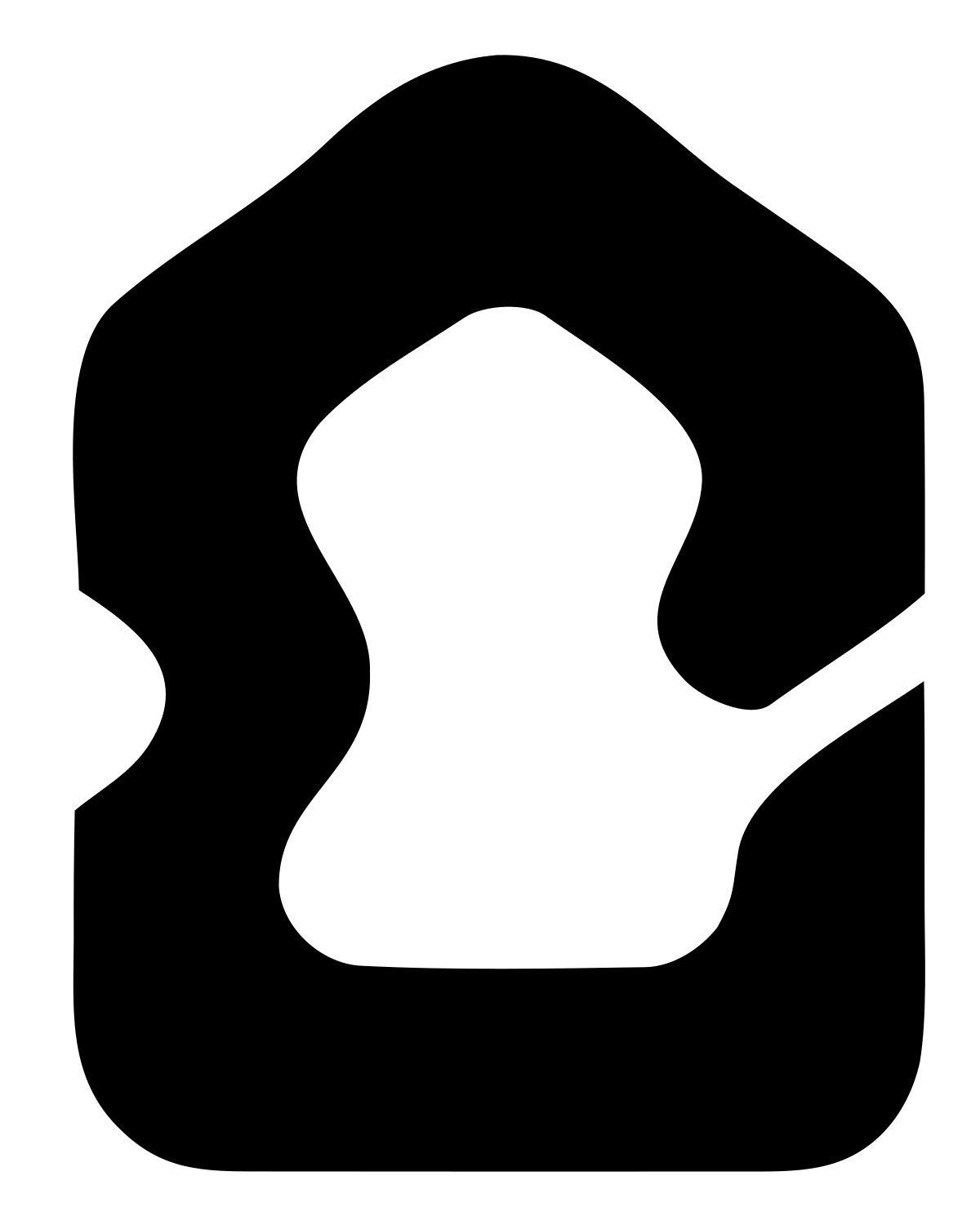Hand-Drawn House Cutout Emblem #ffffff/#000000