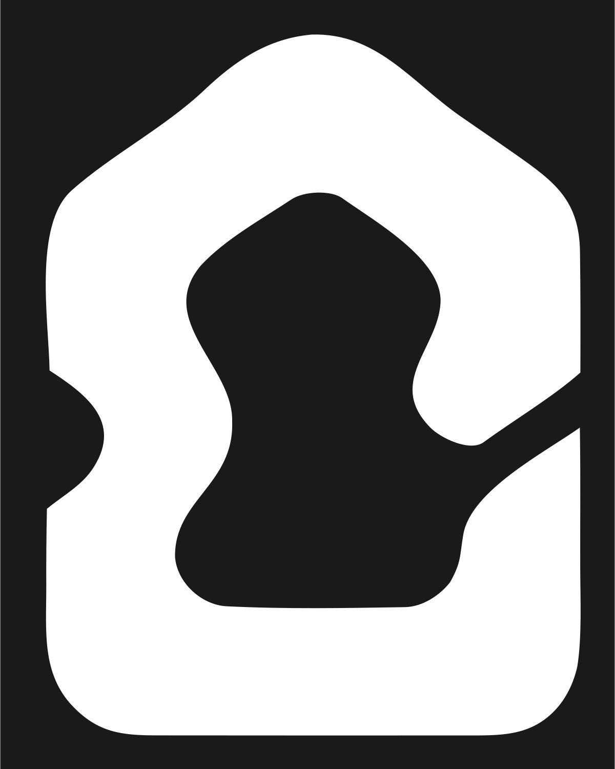 Hand-Drawn House Cutout Emblem #1a1a1a/#ffffff