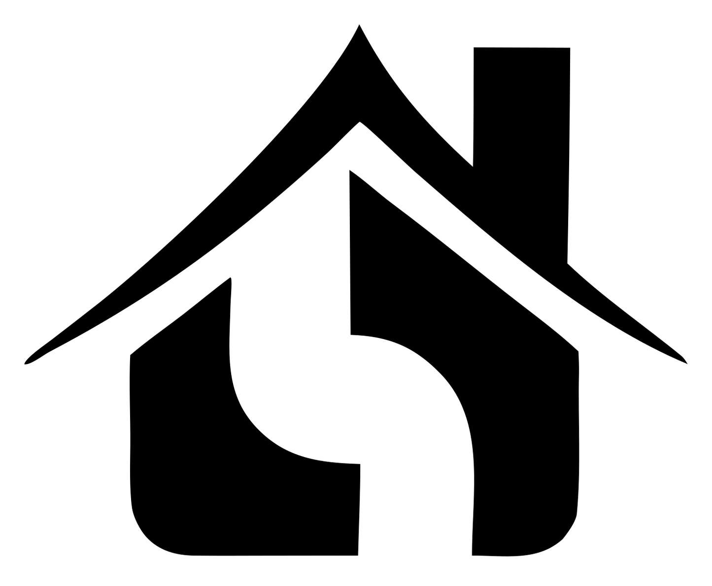 Bold House Chimney Icon #ffffff/#000000