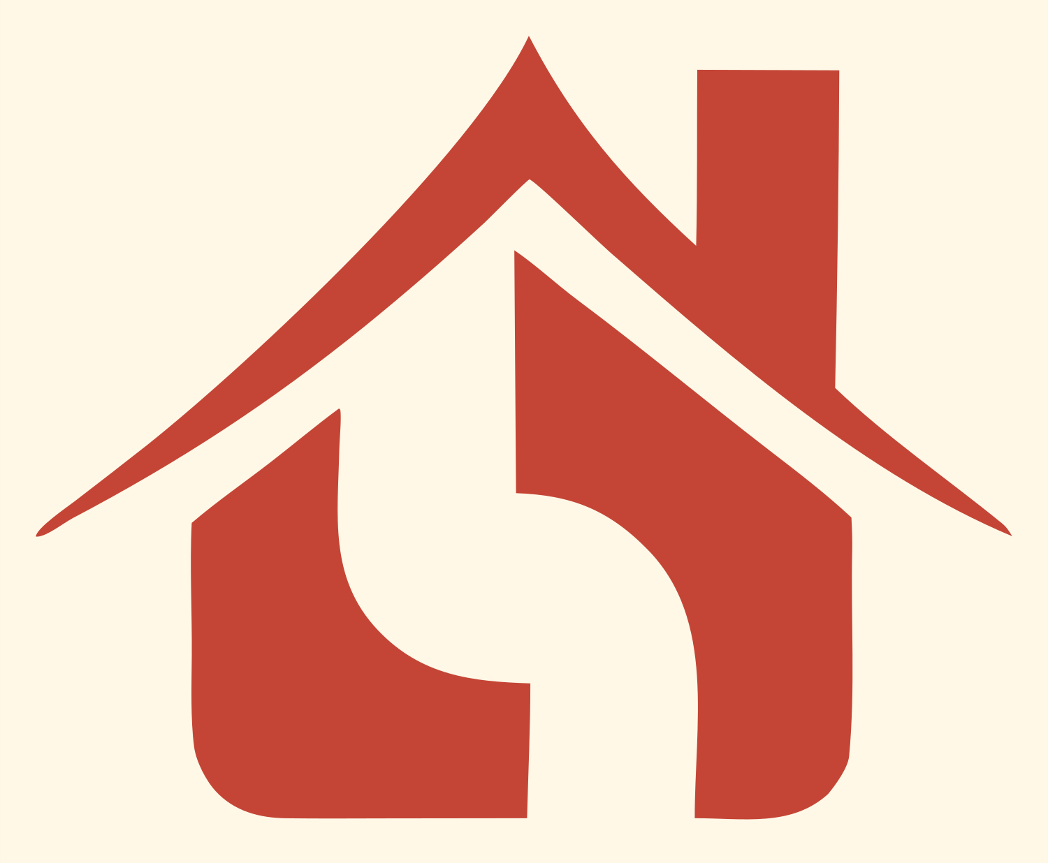 Bold House Chimney Icon #fff8e7/#c44536