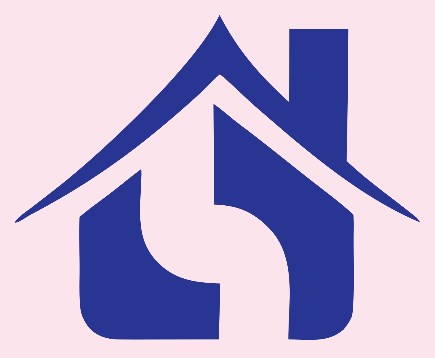 Bold House Chimney Icon #fce4ec/#283593