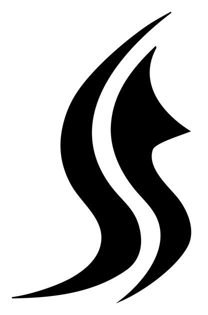 Bold Flame Wave Mark #ffffff/#000000