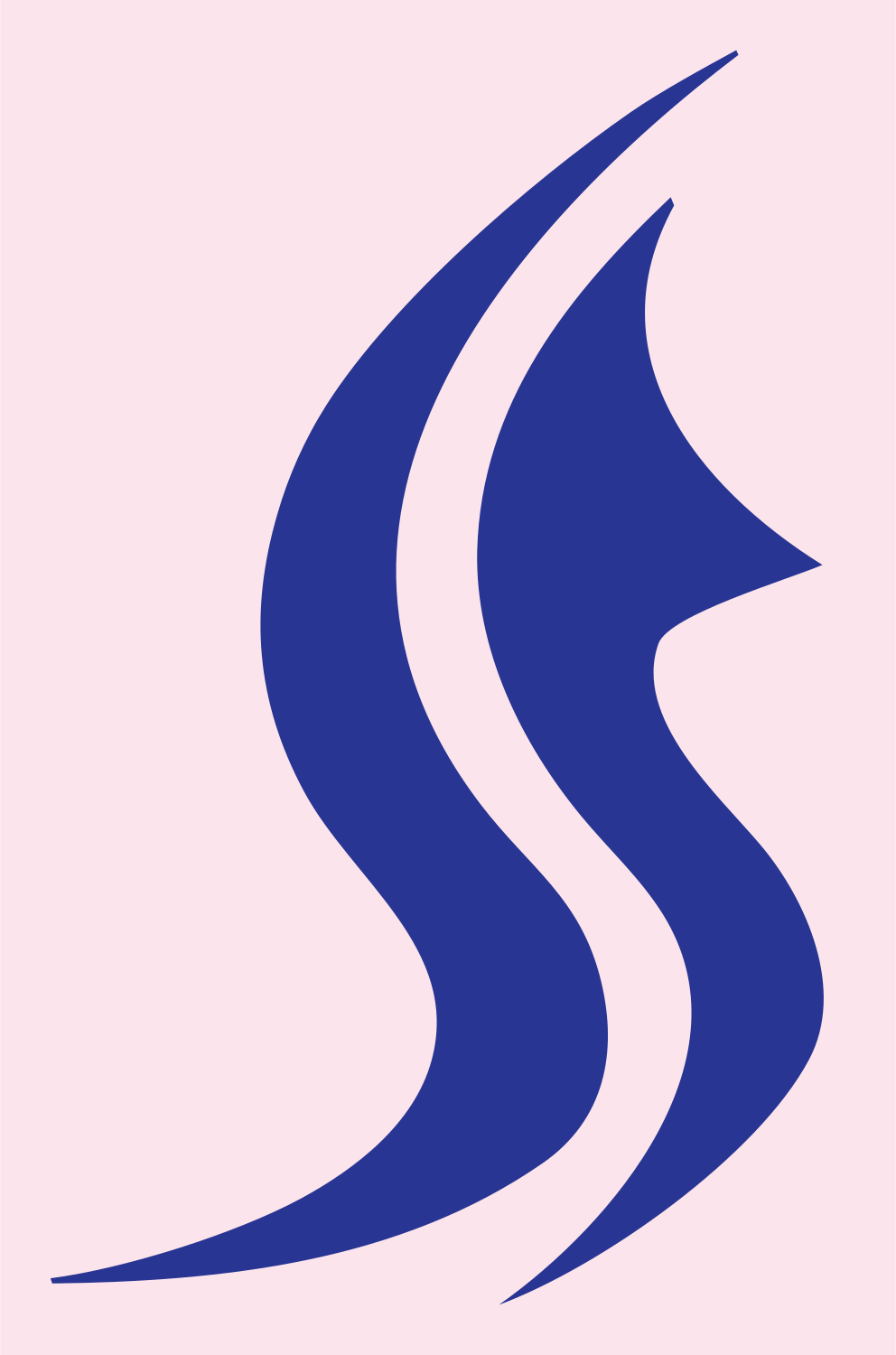 Bold Flame Wave Mark #fce4ec/#283593