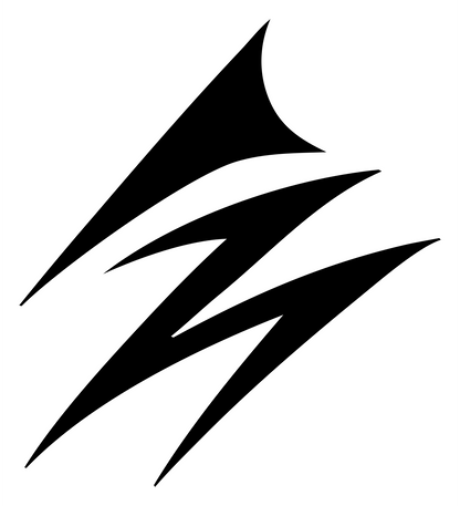 Bold Lightning Strike House Mark #ffffff/#000000