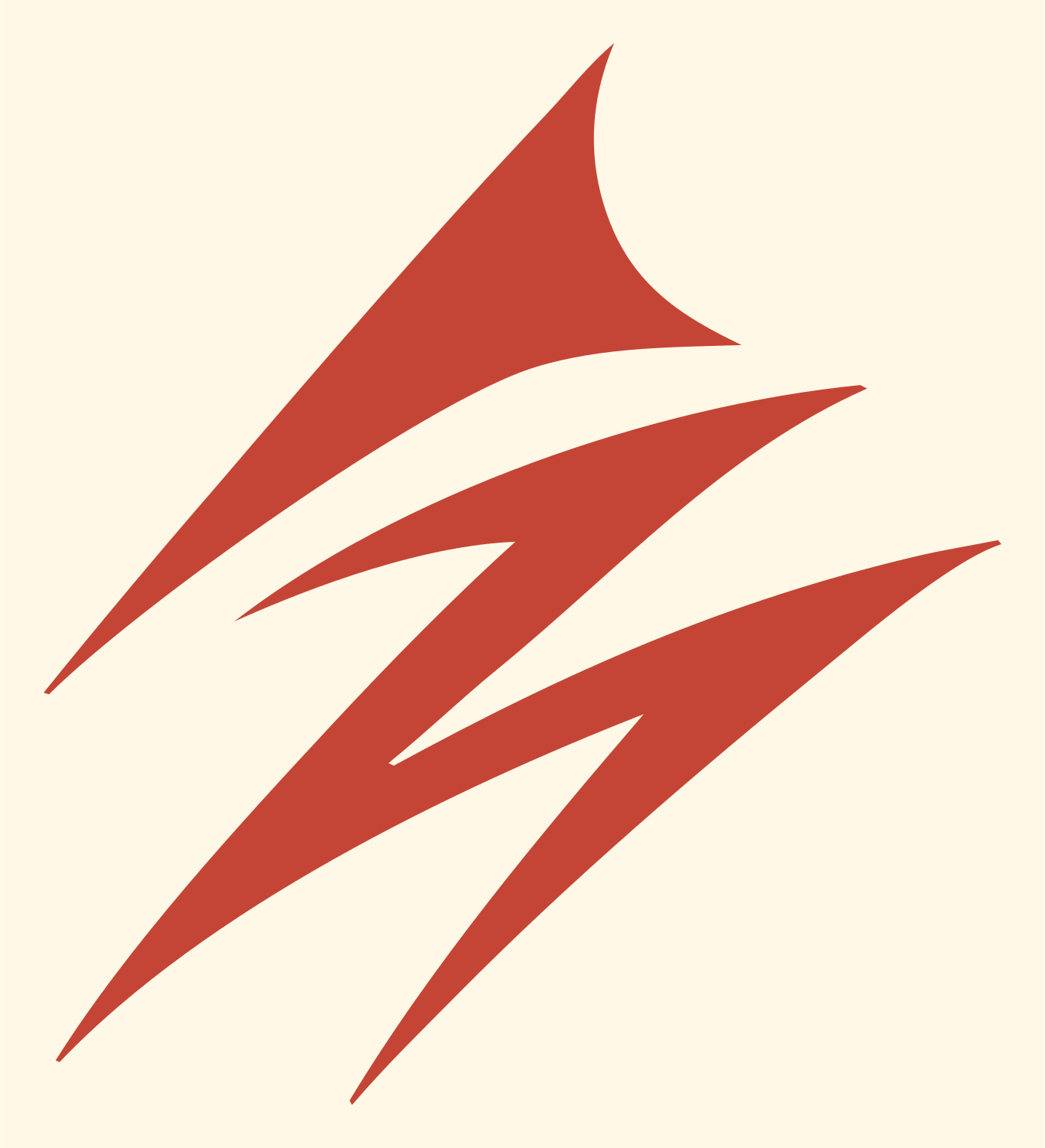 Bold Lightning Strike House Mark #fff8e7/#c44536