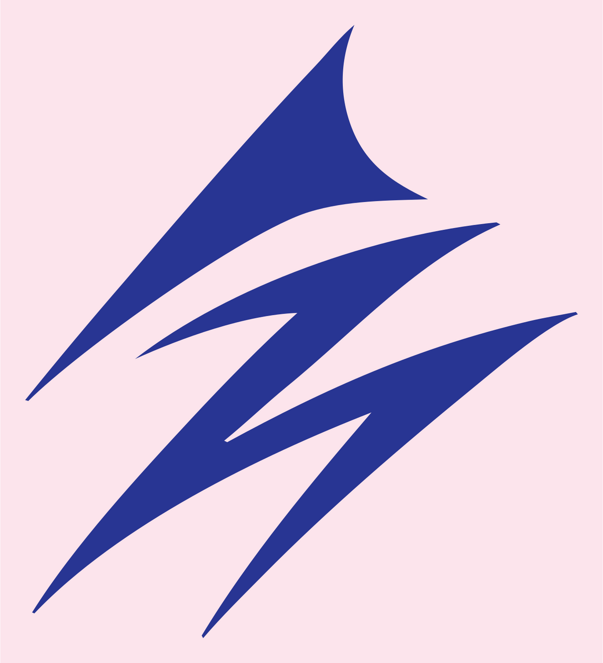 Bold Lightning Strike House Mark #fce4ec/#283593