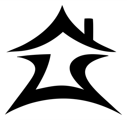 Hand-Drawn House Chimney Mark #ffffff/#000000