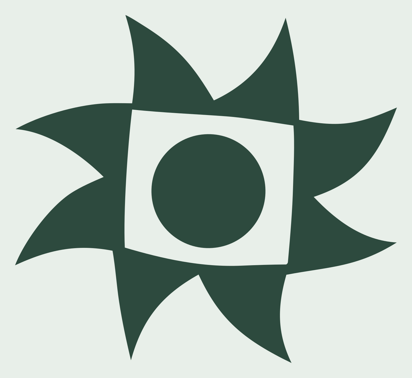 Bold Sun Eye Mark #e8efe9/#2d4a3e