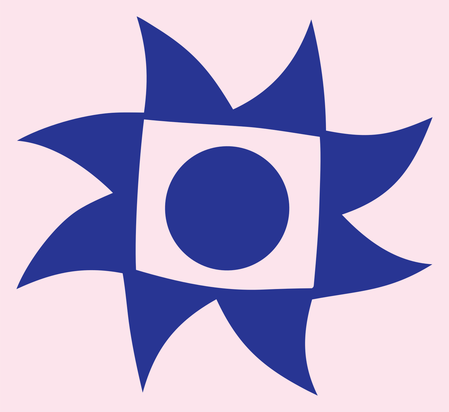 Bold Sun Eye Mark #fce4ec/#283593
