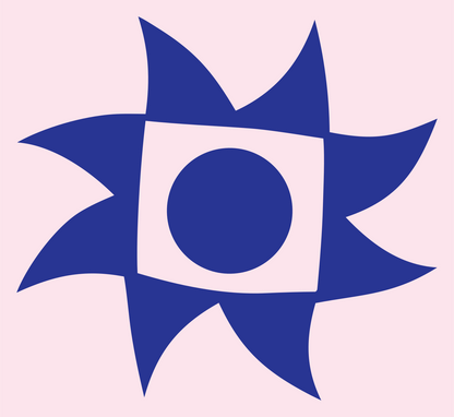 Bold Sun Eye Mark #fce4ec/#283593