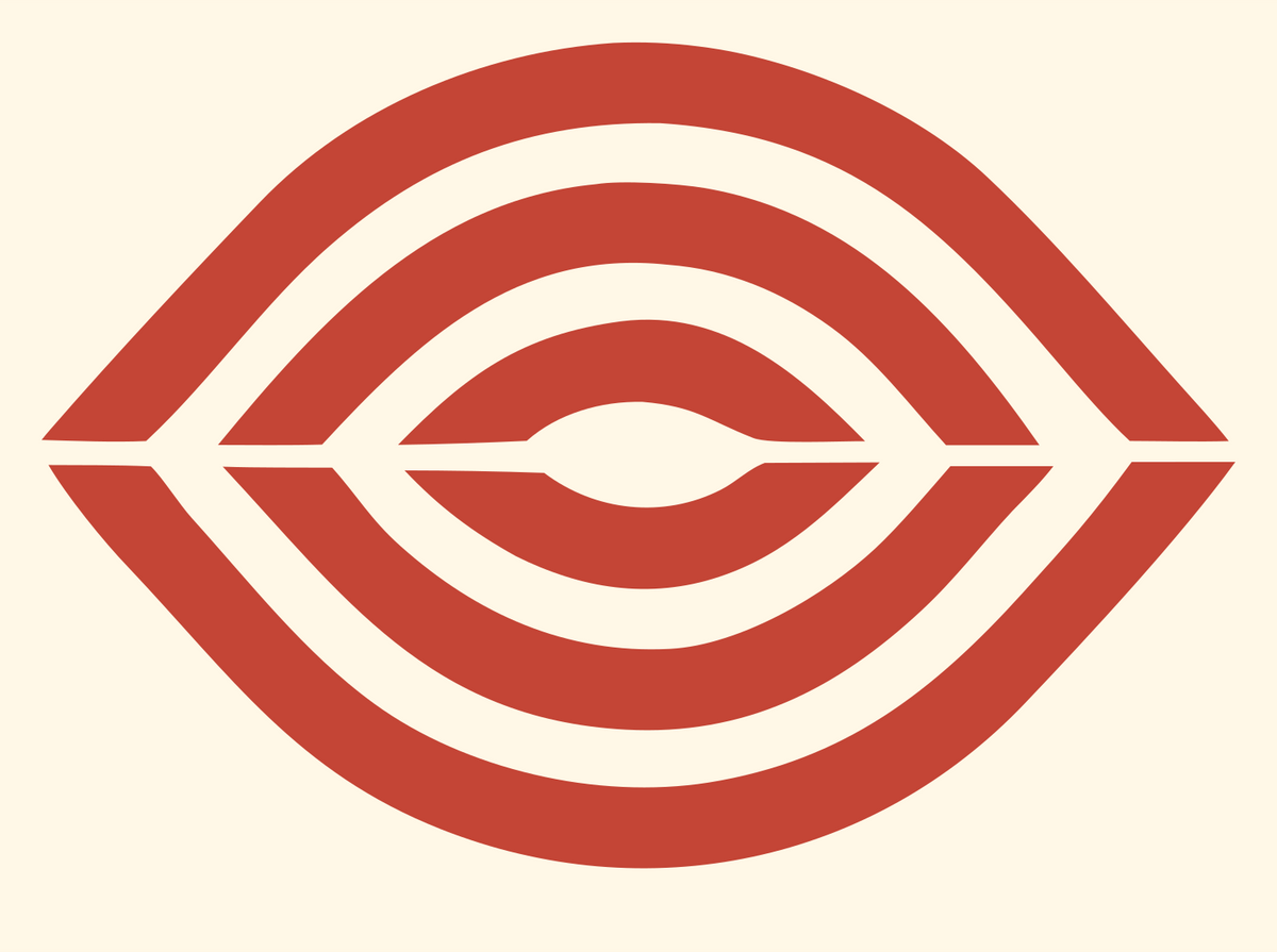 Bold Geometric Eye Logo #fff8e7/#c44536