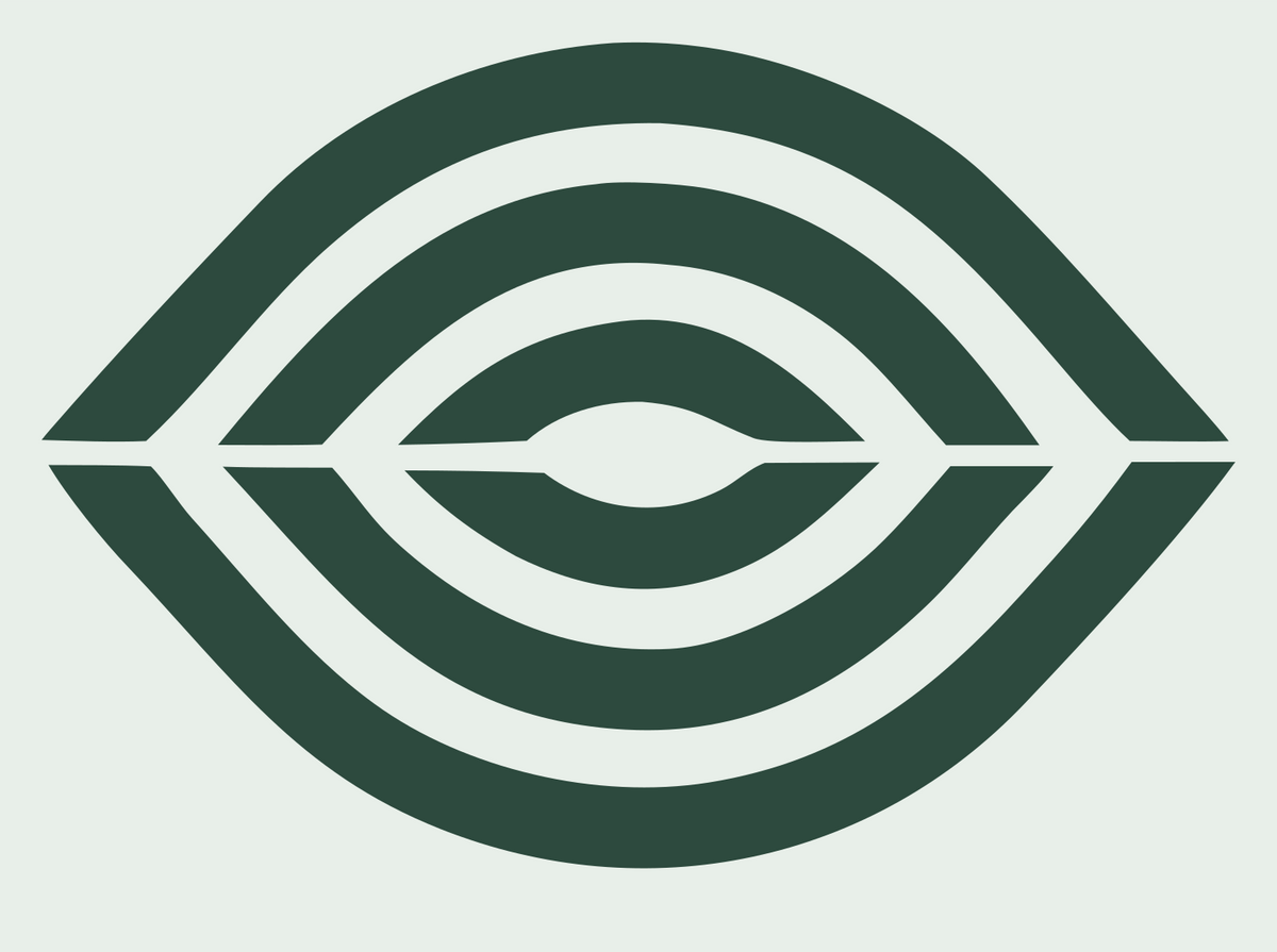 Bold Geometric Eye Logo #e8efe9/#2d4a3e