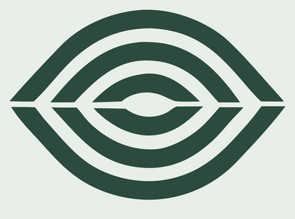 Bold Geometric Eye Logo #e8efe9/#2d4a3e