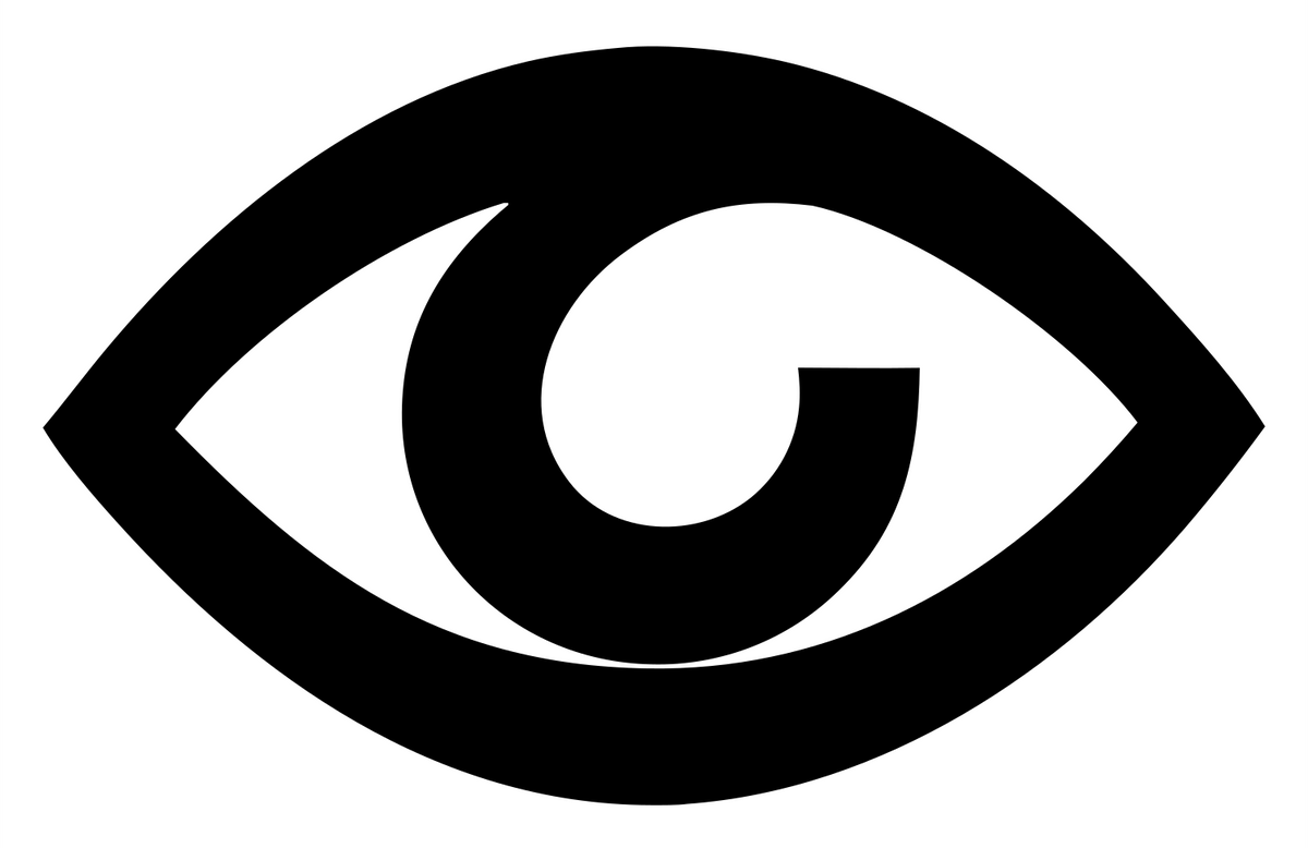 Bold Eye Iris Icon #ffffff/#000000