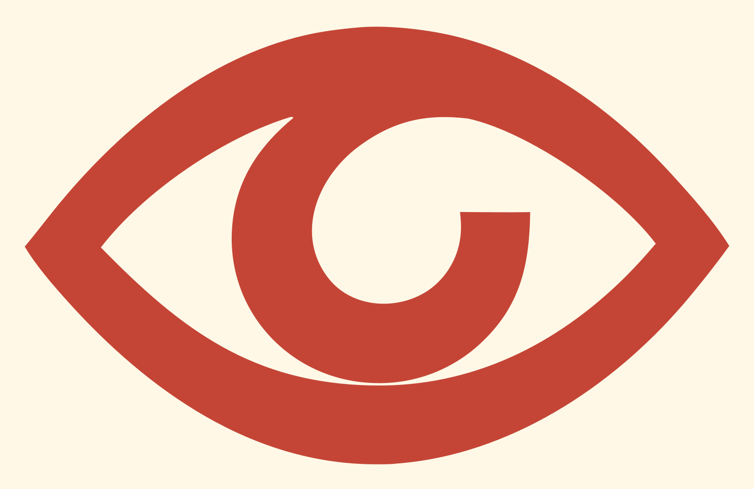Bold Eye Iris Icon #fff8e7/#c44536