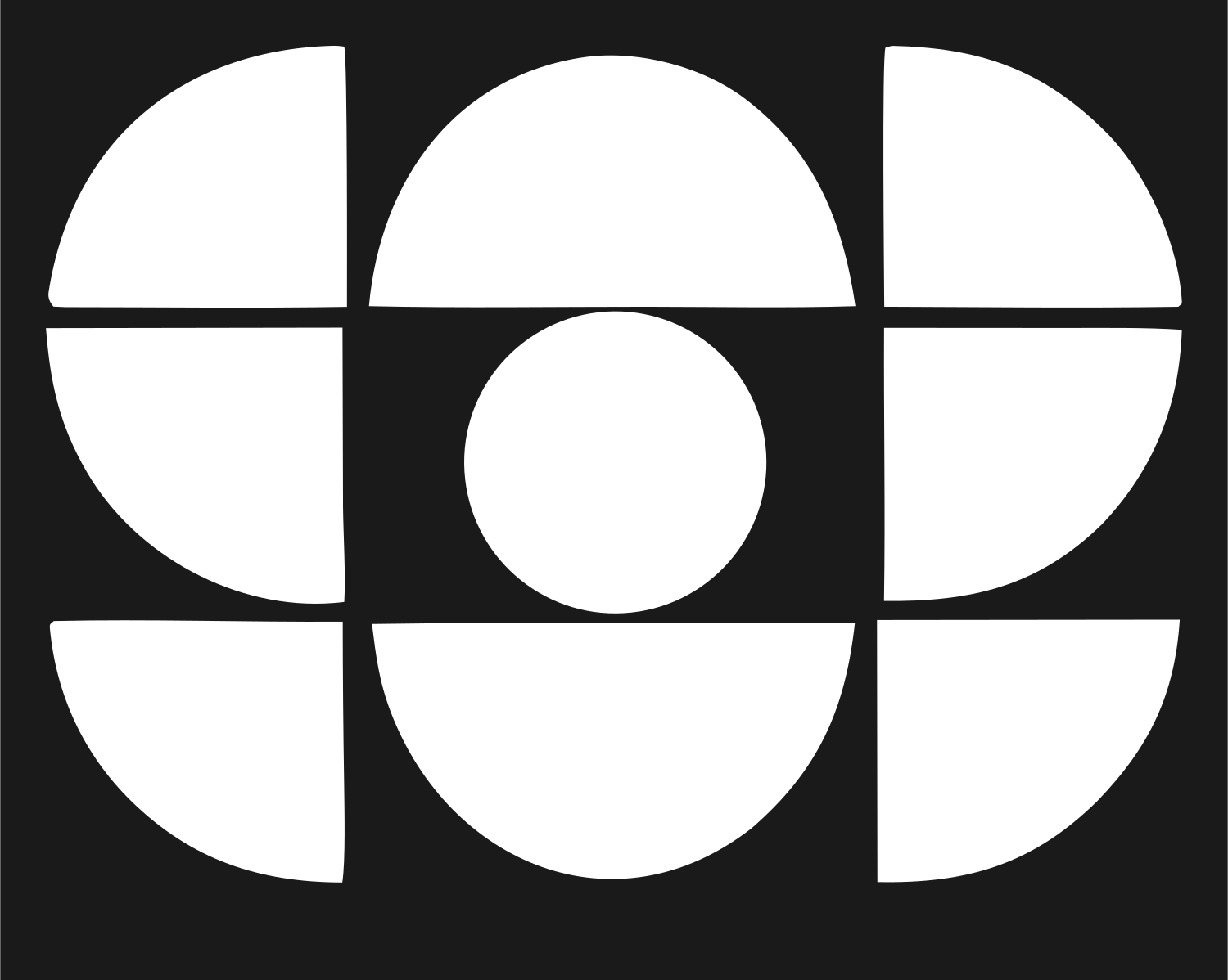 Geometric Circle Lens Emblem #1a1a1a/#ffffff