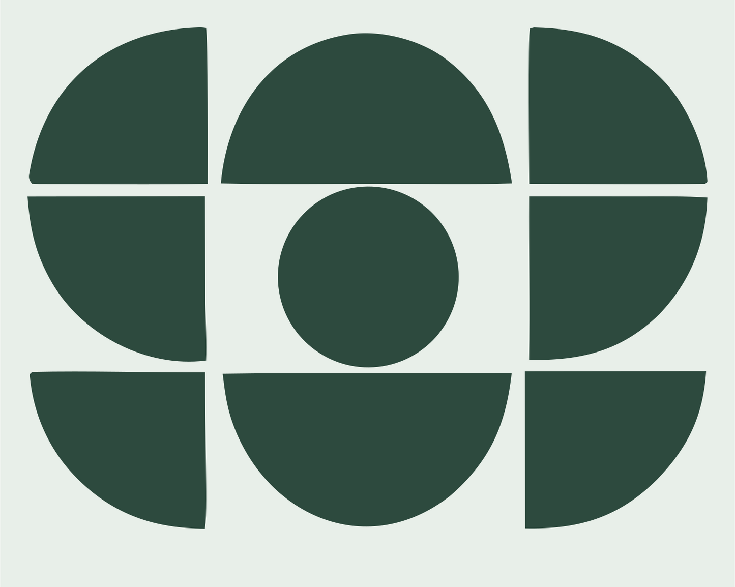 Geometric Circle Lens Emblem #e8efe9/#2d4a3e