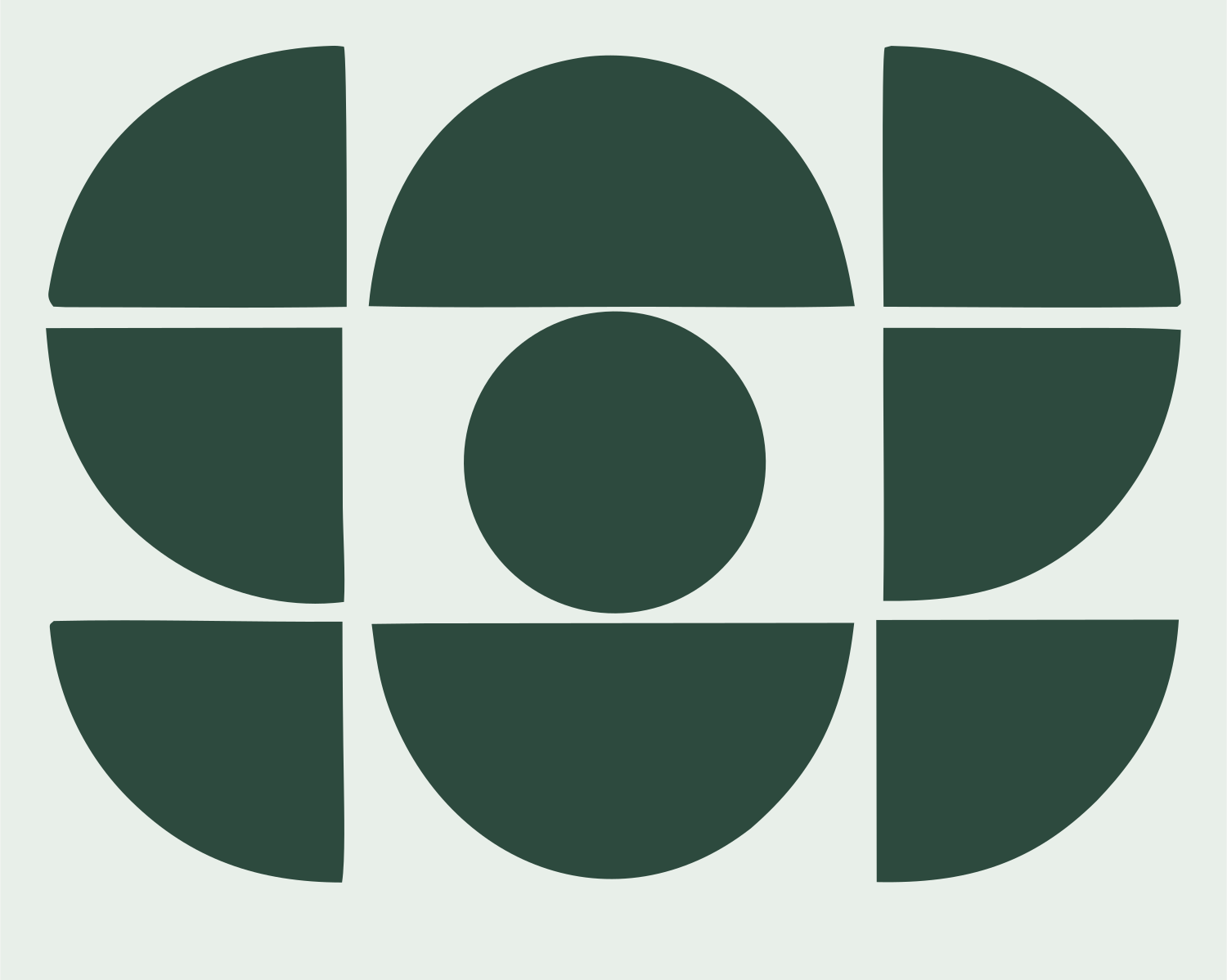 Geometric Circle Lens Emblem #e8efe9/#2d4a3e