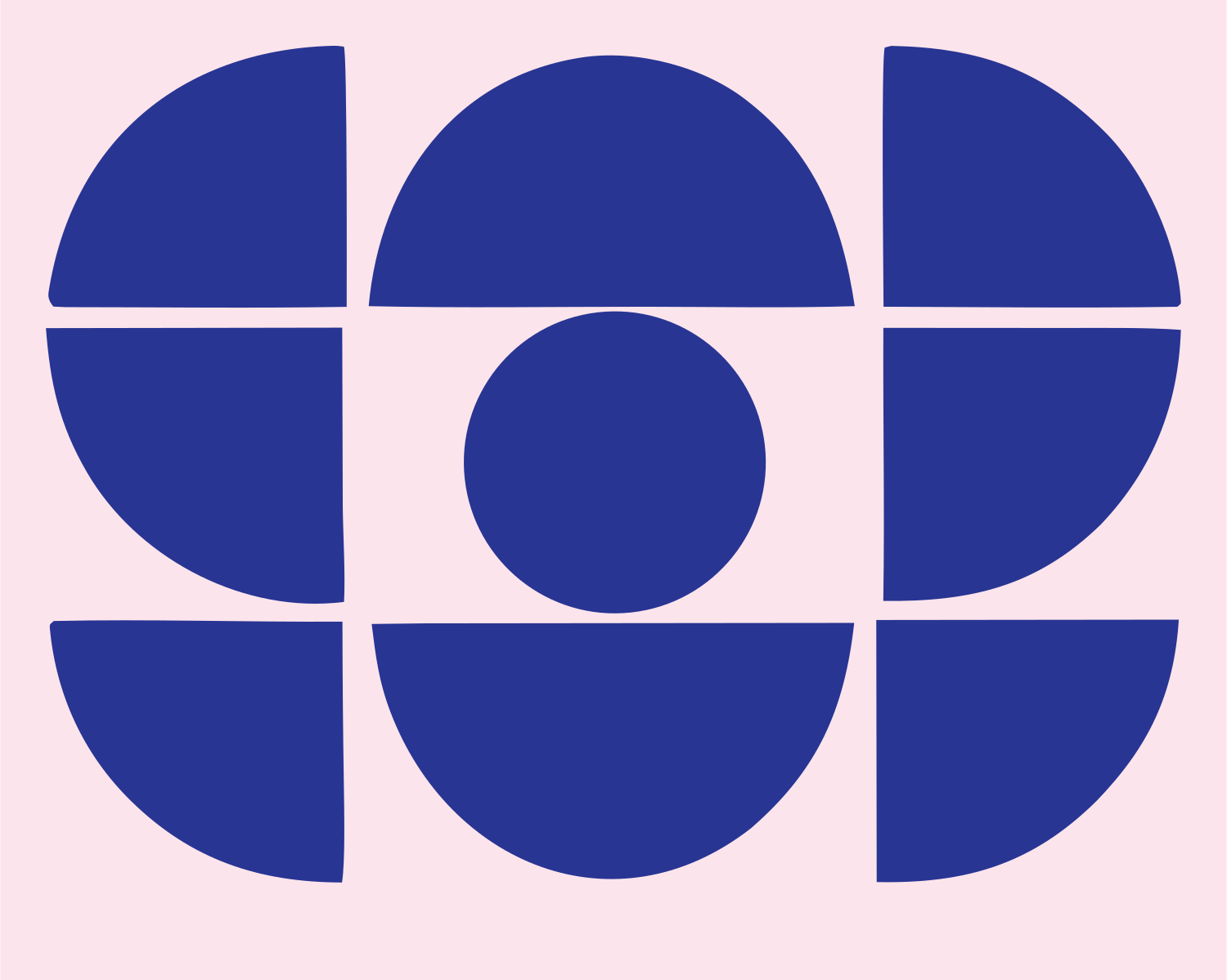 Geometric Circle Lens Emblem #fce4ec/#283593
