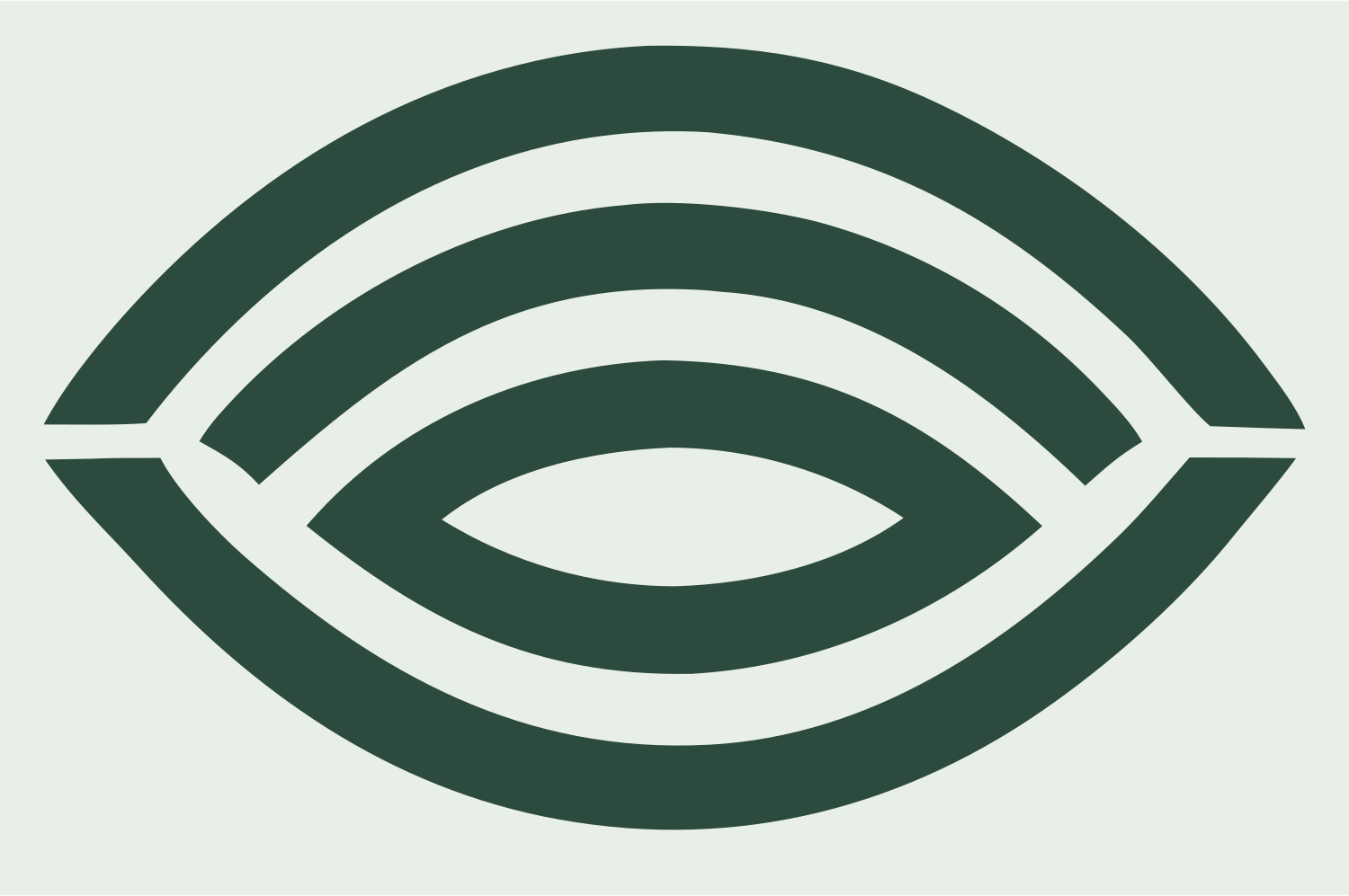 Geometric Eye Outline Badge #e8efe9/#2d4a3e