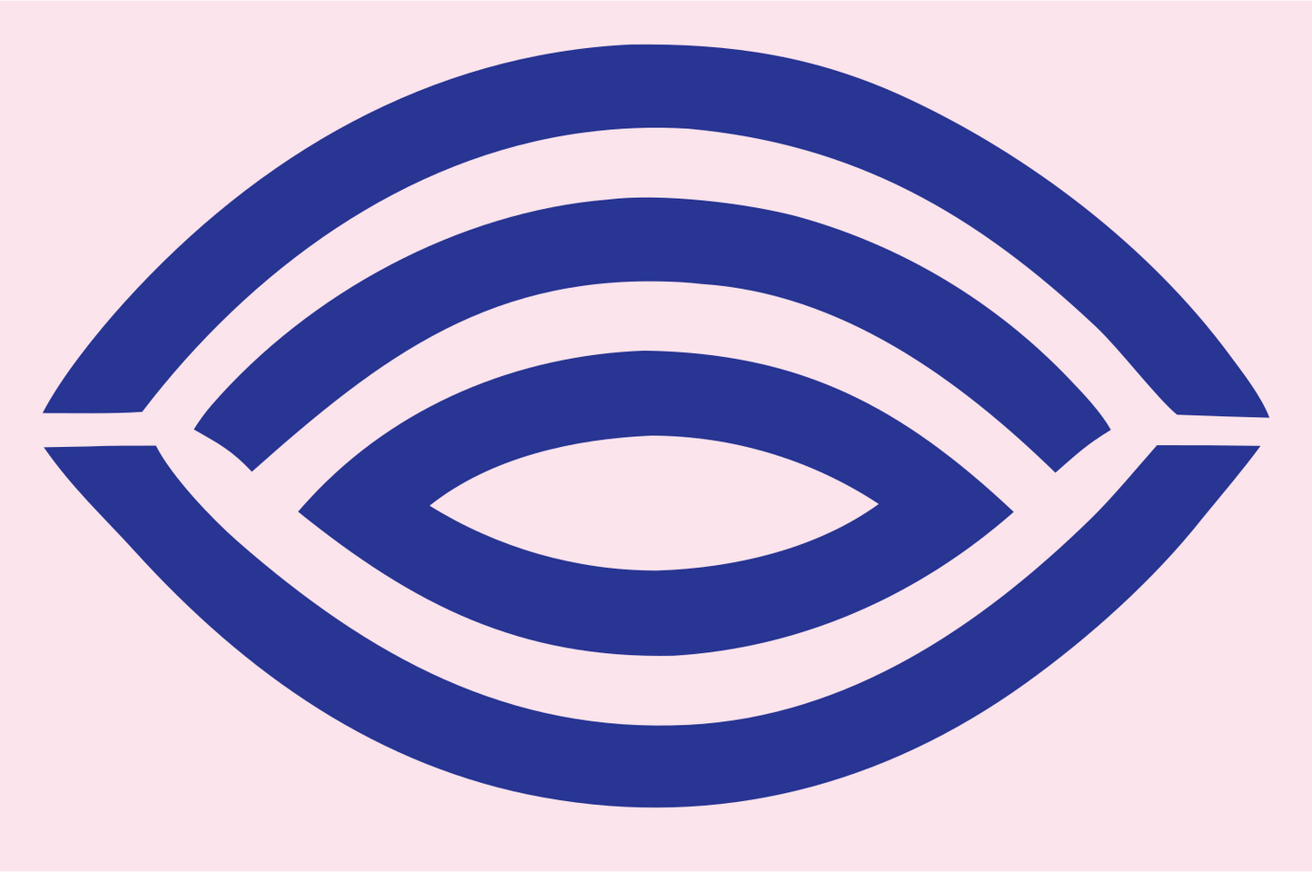 Geometric Eye Outline Badge #fce4ec/#283593