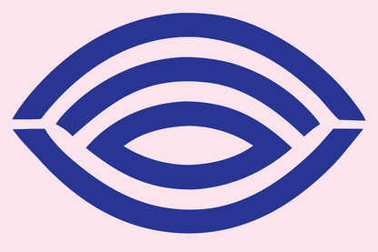 Geometric Eye Outline Badge #fce4ec/#283593