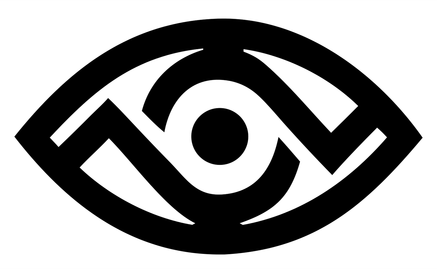 Geometric Maze Eye Crest #ffffff/#000000