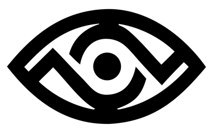 Geometric Maze Eye Crest #ffffff/#000000