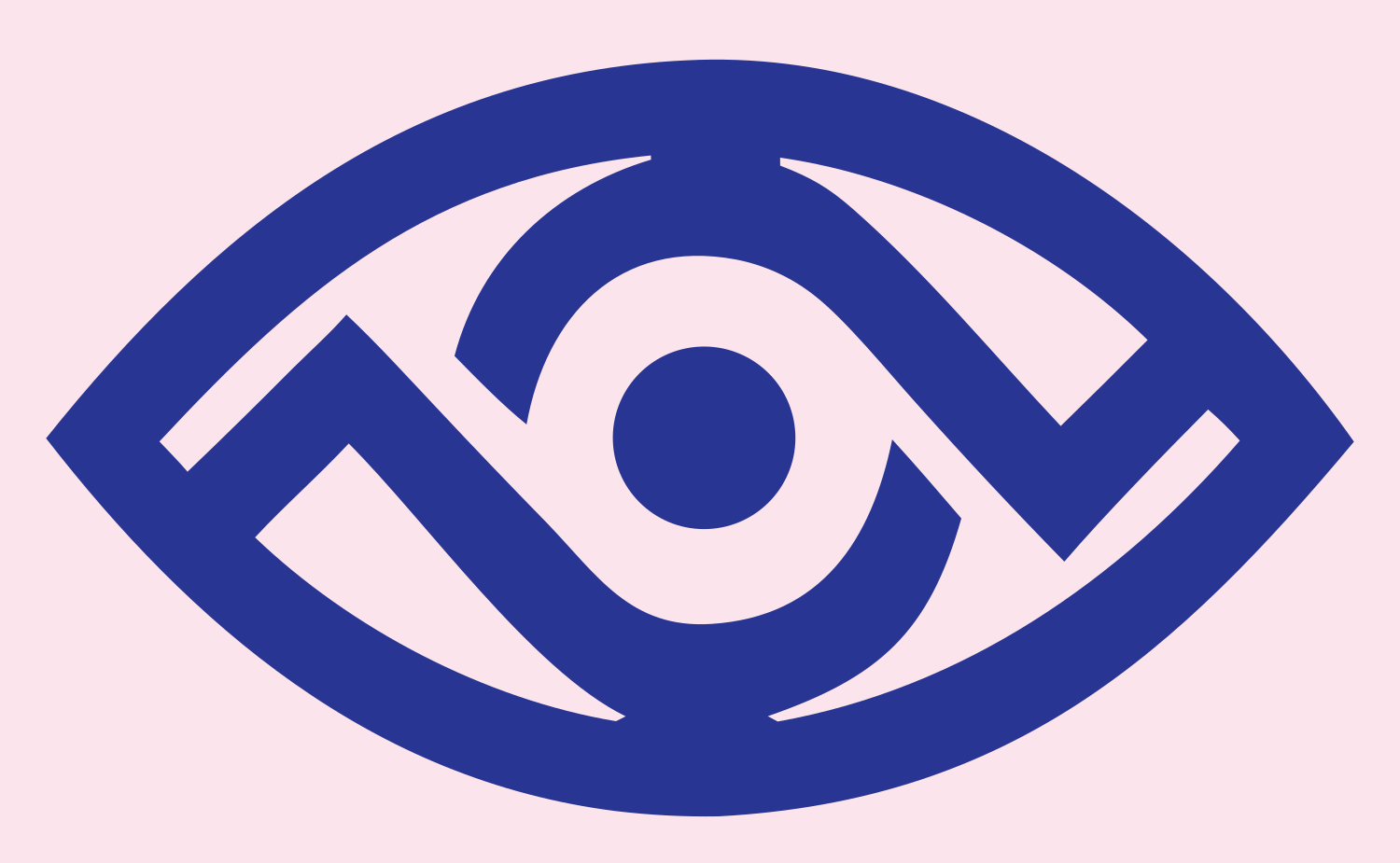 Geometric Maze Eye Crest #fce4ec/#283593
