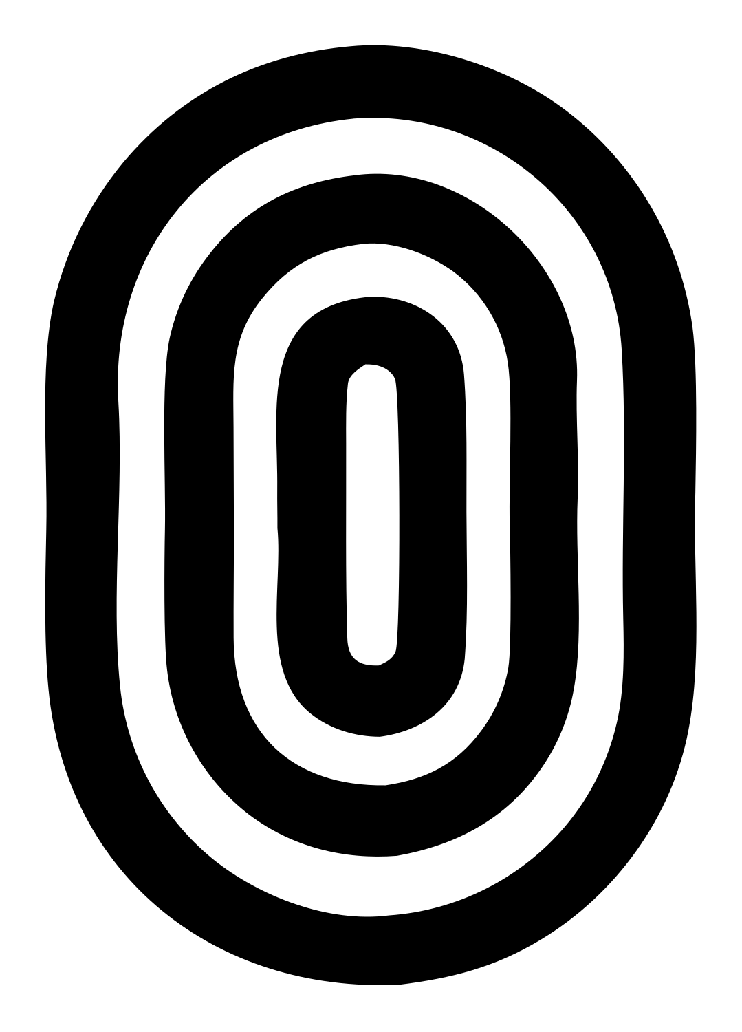 Bold Oval Ripple Eye Mark #ffffff/#000000