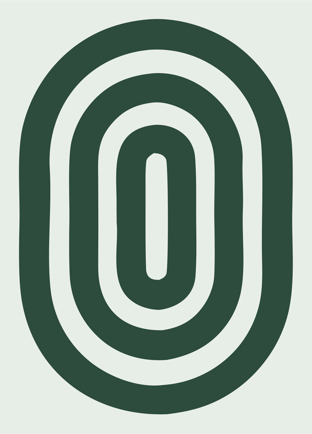 Bold Oval Ripple Eye Mark #e8efe9/#2d4a3e