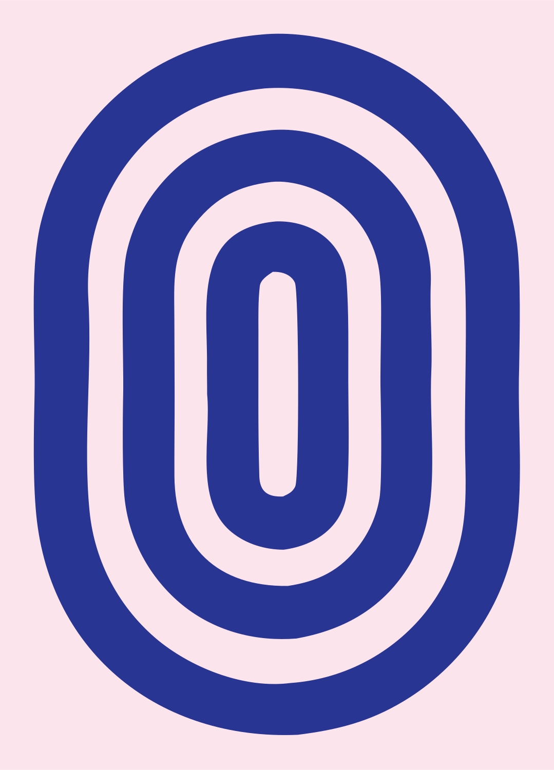 Bold Oval Ripple Eye Mark #fce4ec/#283593