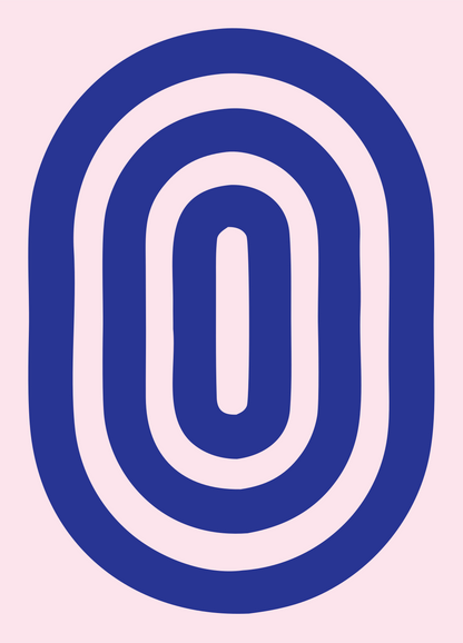 Bold Oval Ripple Eye Mark #fce4ec/#283593