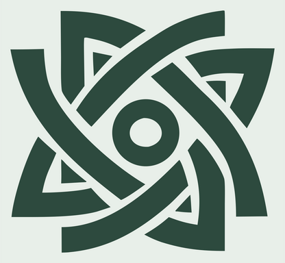 Celtic Knot Eye Badge #e8efe9/#2d4a3e
