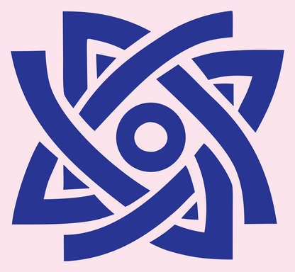 Celtic Knot Eye Badge #fce4ec/#283593