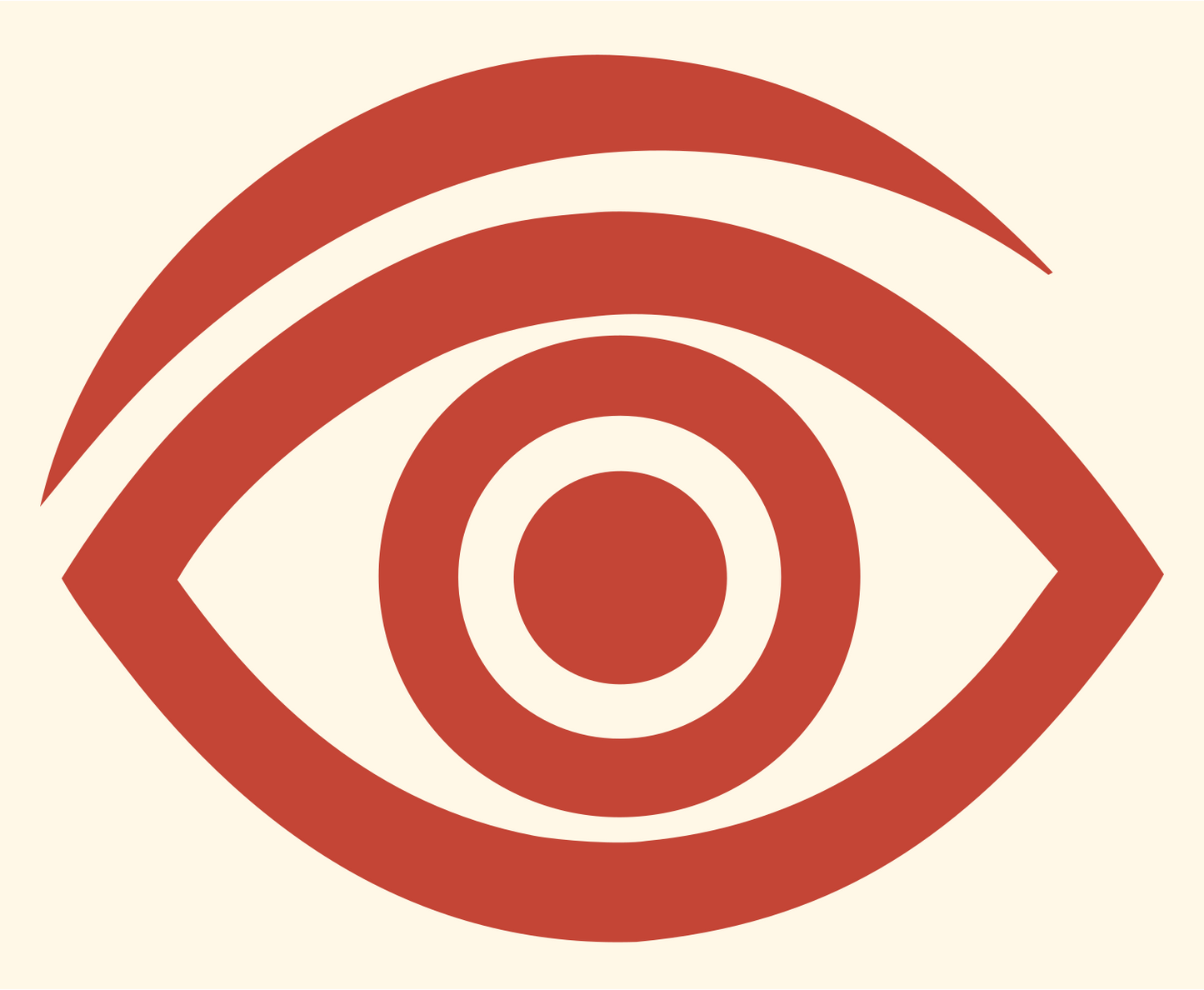 Bold Eye Pupil Mark #fff8e7/#c44536