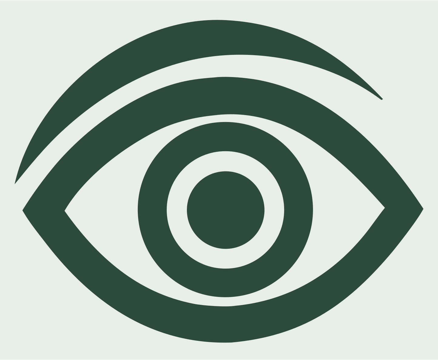 Bold Eye Pupil Mark #e8efe9/#2d4a3e