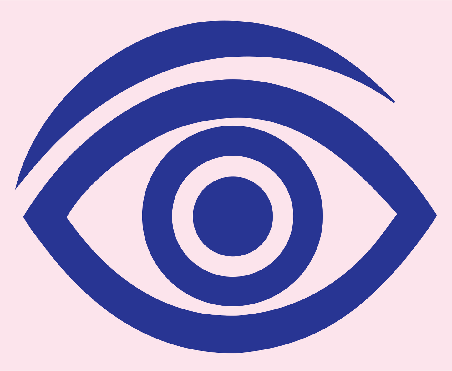 Bold Eye Pupil Mark #fce4ec/#283593