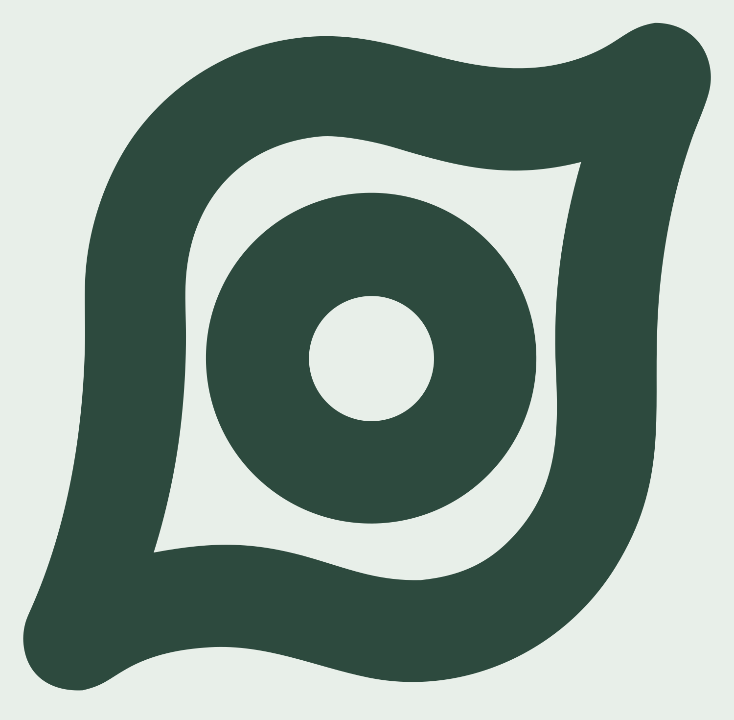 Monoline Eye Iris Badge #e8efe9/#2d4a3e