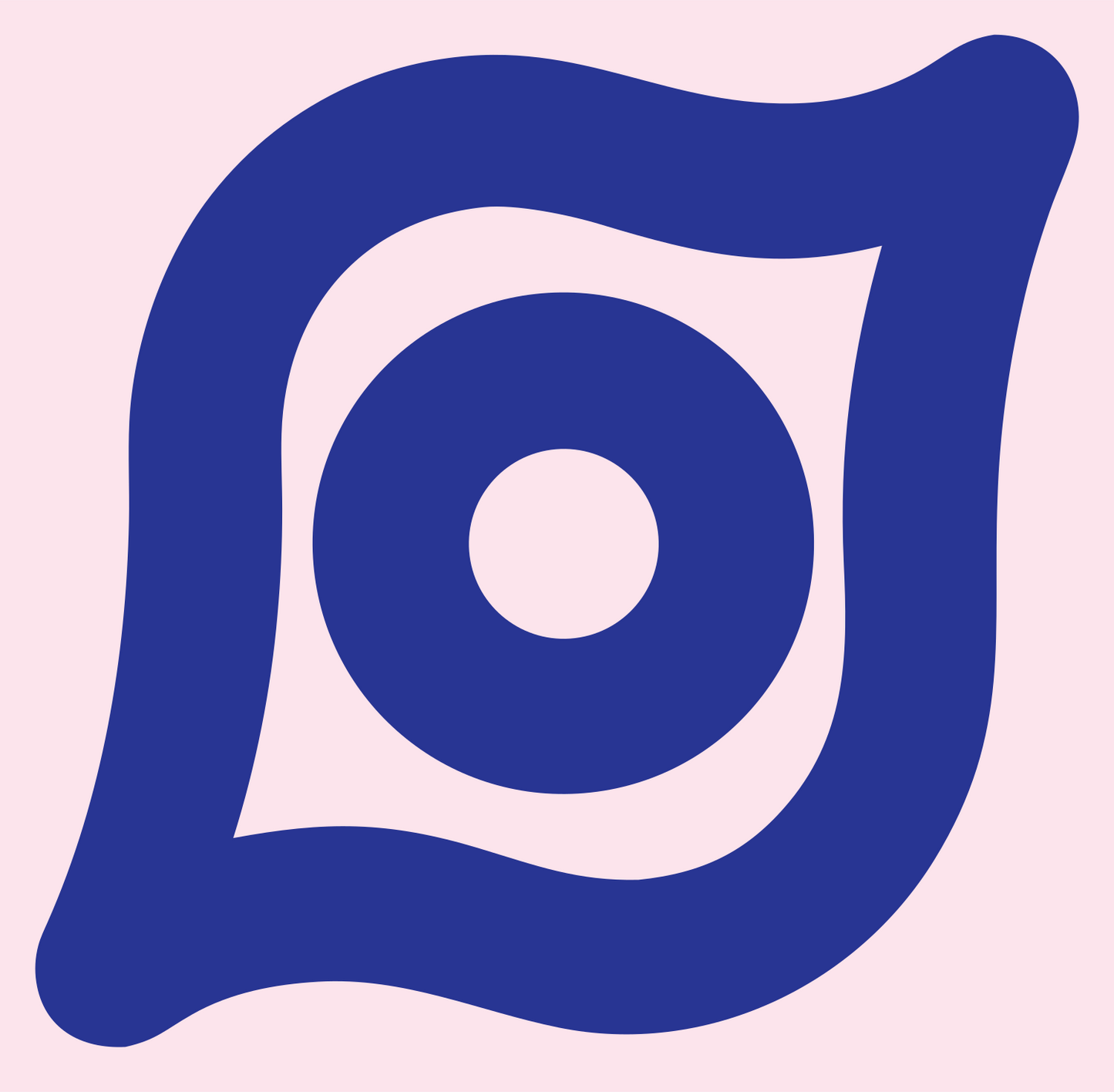 Monoline Eye Iris Badge #fce4ec/#283593