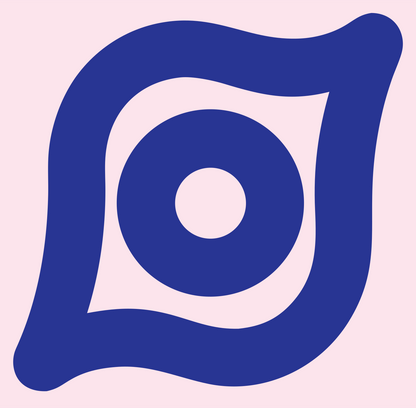 Monoline Eye Iris Badge #fce4ec/#283593