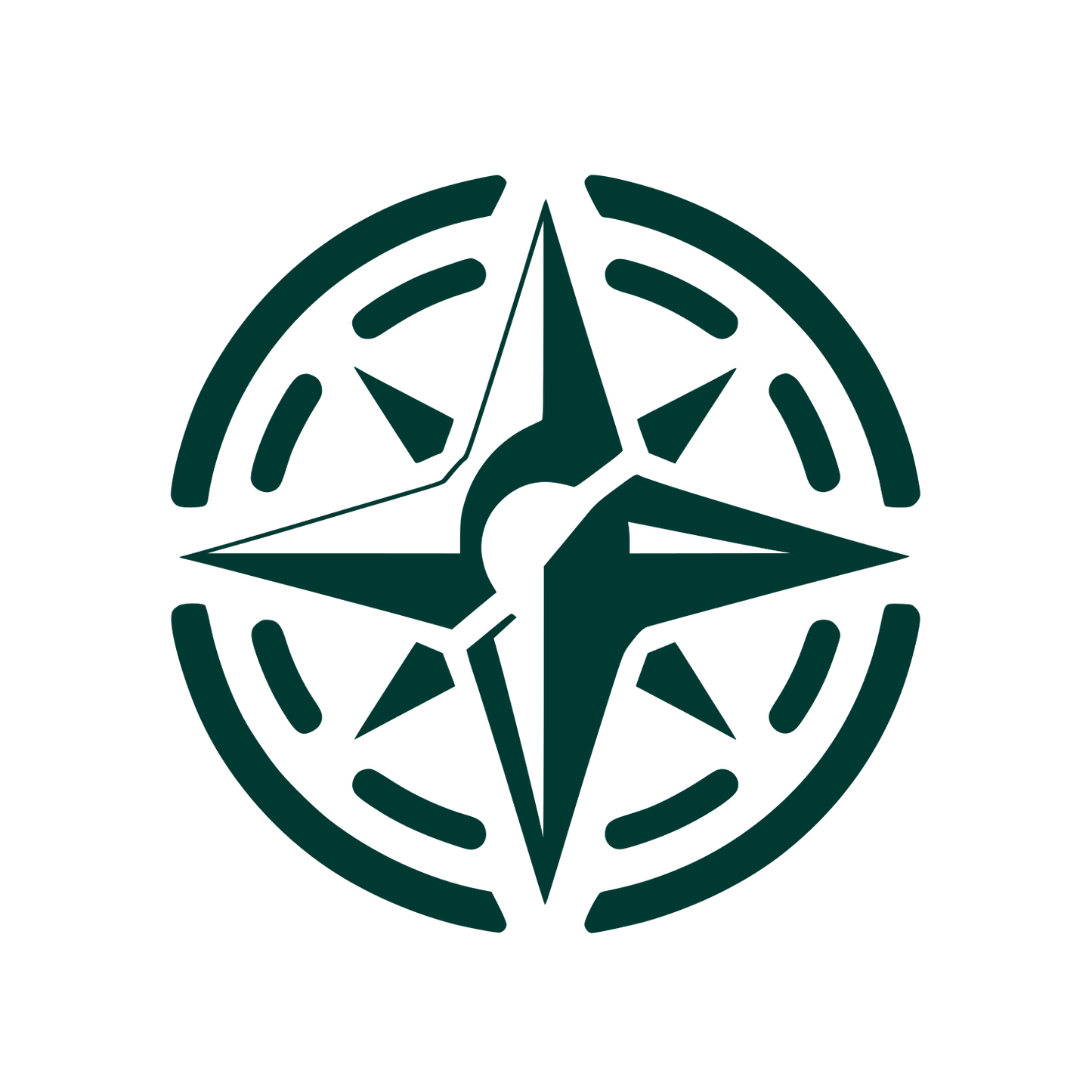 Compass Star Logo #003932