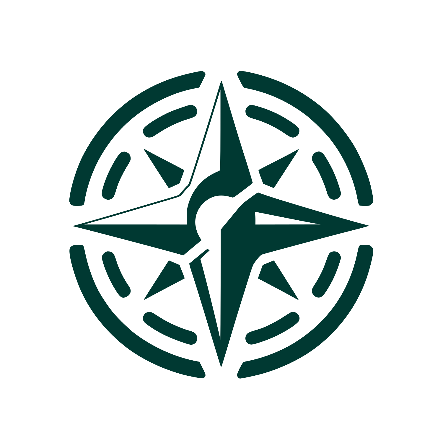Compass Star Logo #003932