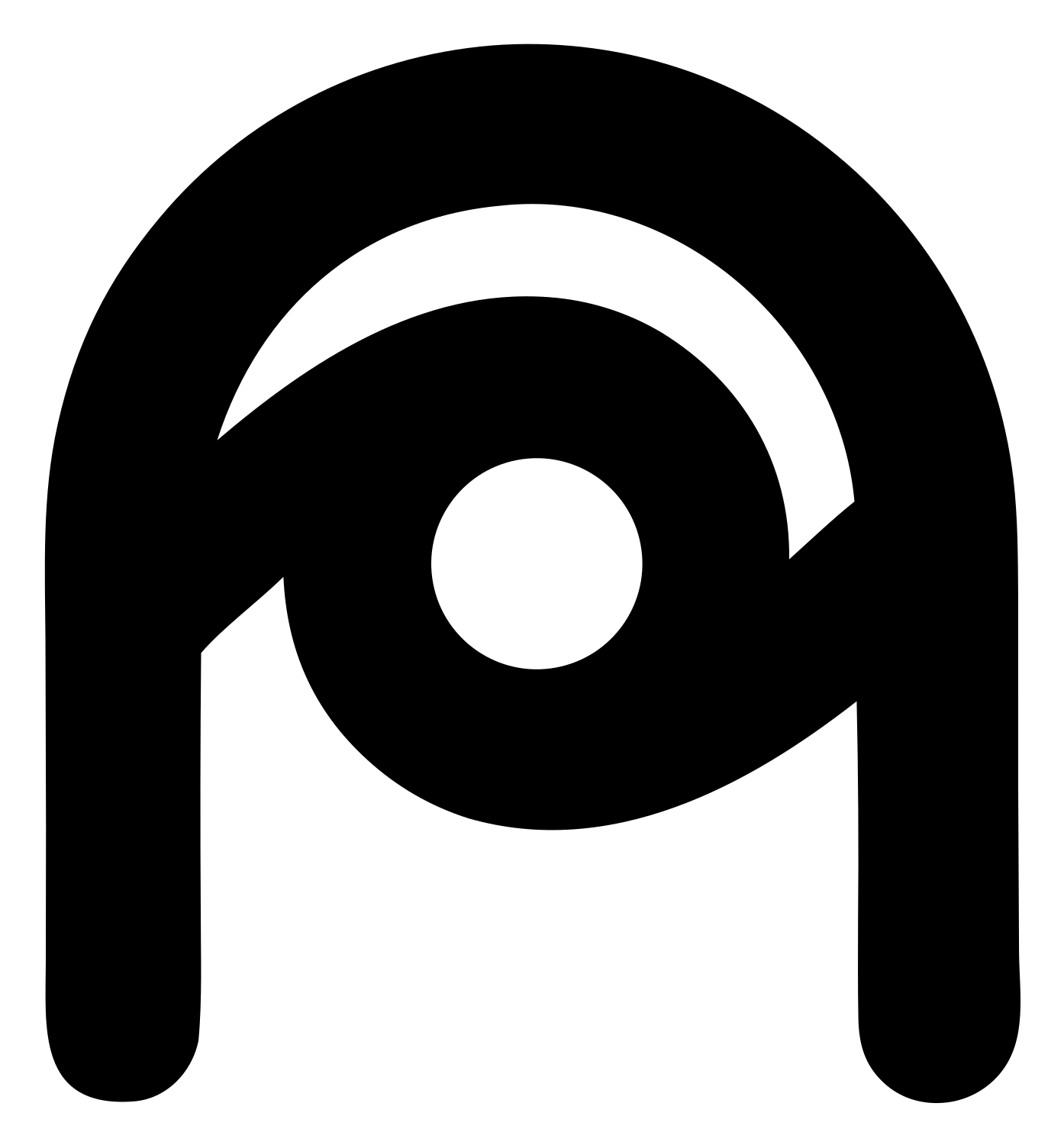 Monoline Eye Arch Logo #ffffff/#000000