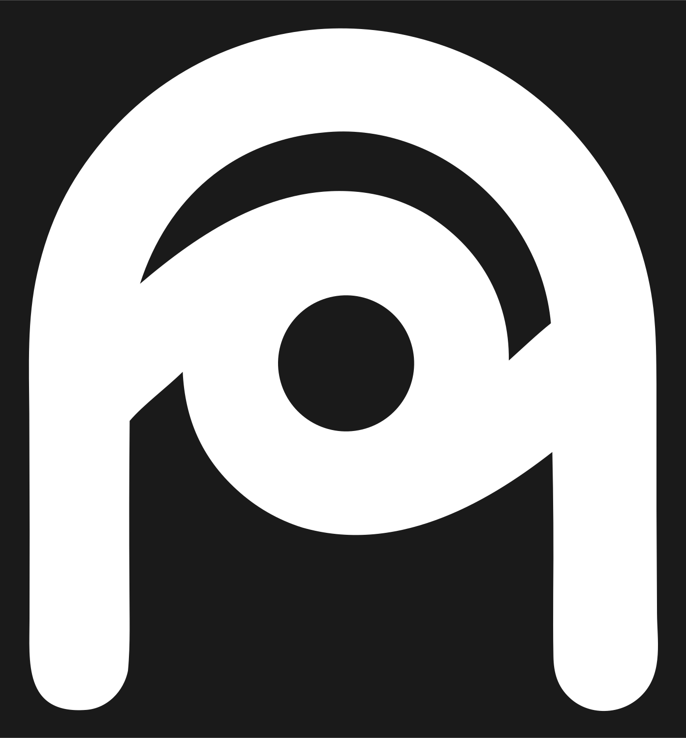 Monoline Eye Arch Logo #1a1a1a/#ffffff
