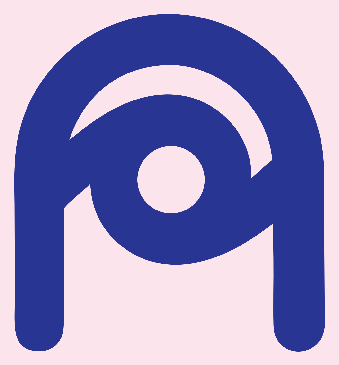 Monoline Eye Arch Logo #fce4ec/#283593