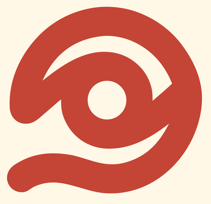 Spiral Eye Swirl Mark #fff8e7/#c44536