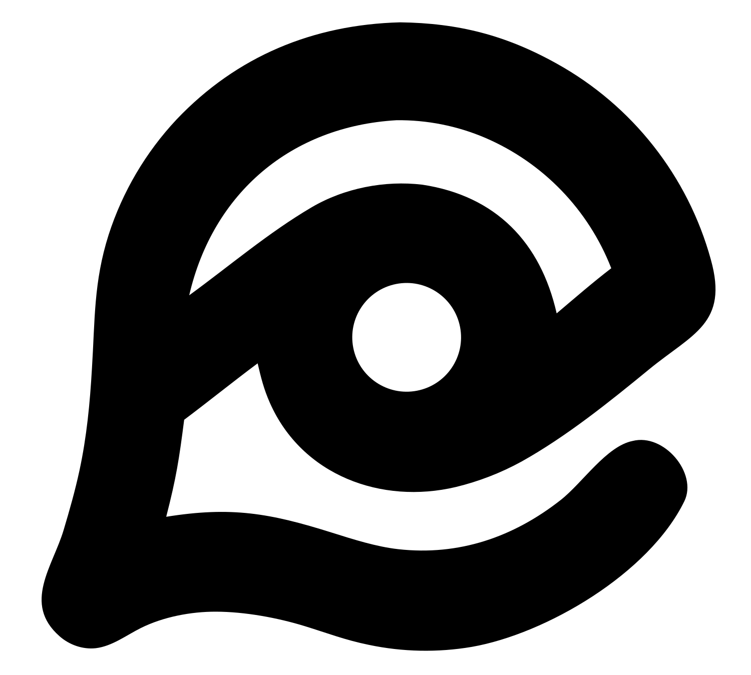 Monoline Eye Wave Emblem #ffffff/#000000