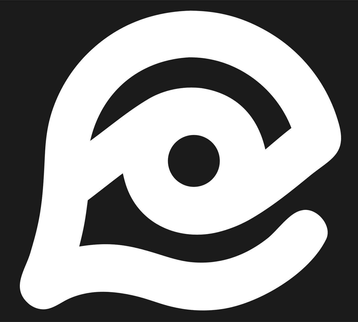 Monoline Eye Wave Emblem #1a1a1a/#ffffff