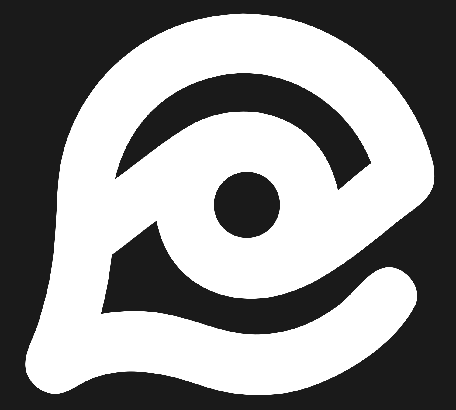 Monoline Eye Wave Emblem #1a1a1a/#ffffff